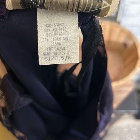 Vintage B Moss Vintage Floral Maxi Dress Size 5/6 Medium Silk Size 6 - Picture 6 of 6